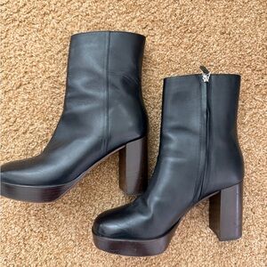Black Leather Ankle Boots